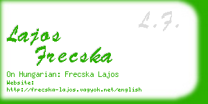 lajos frecska business card